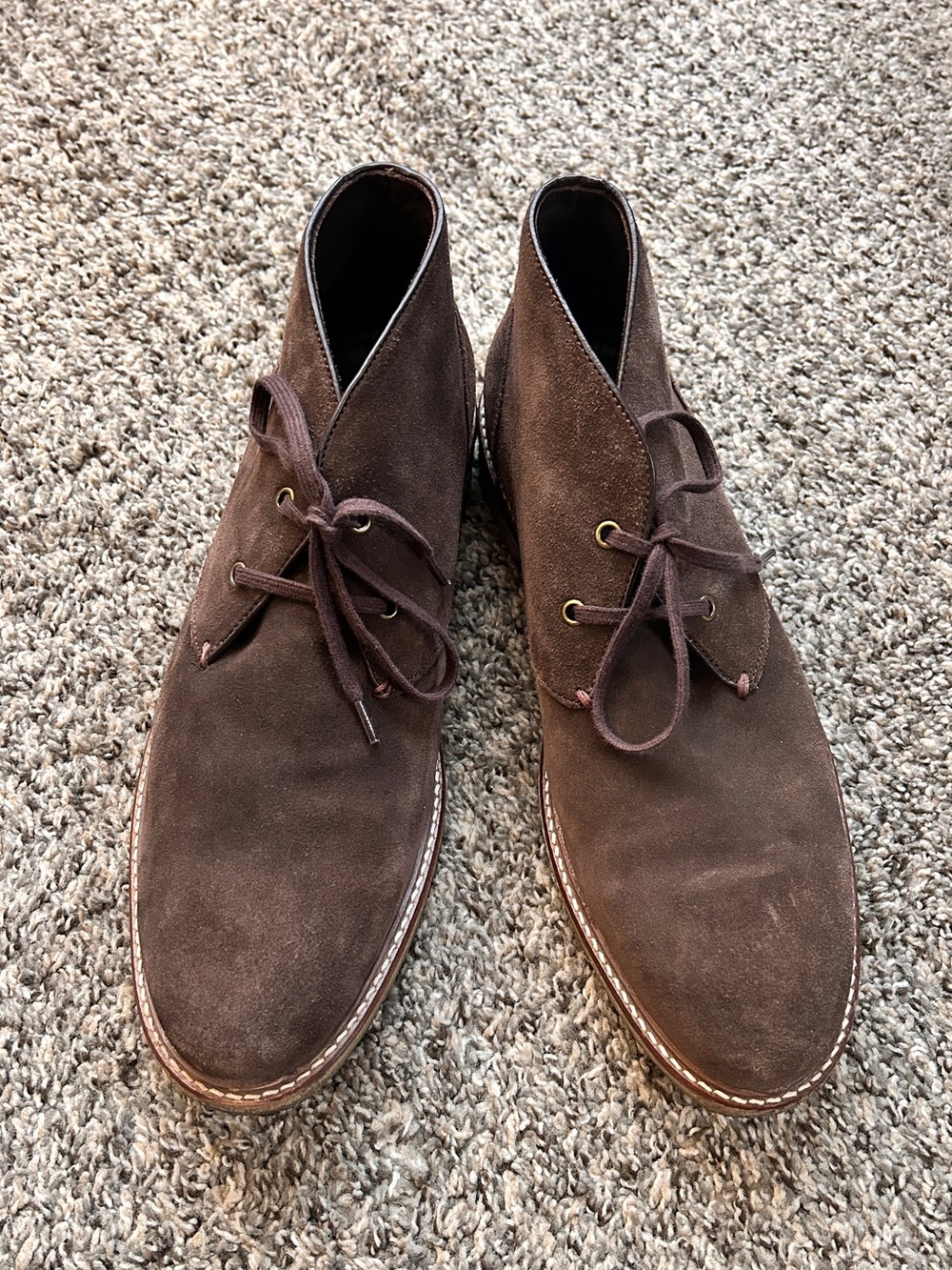 Bloomingdale’s Men’s Brown Suede Chukka Boots Comfort Rubber Sole Casual Dress